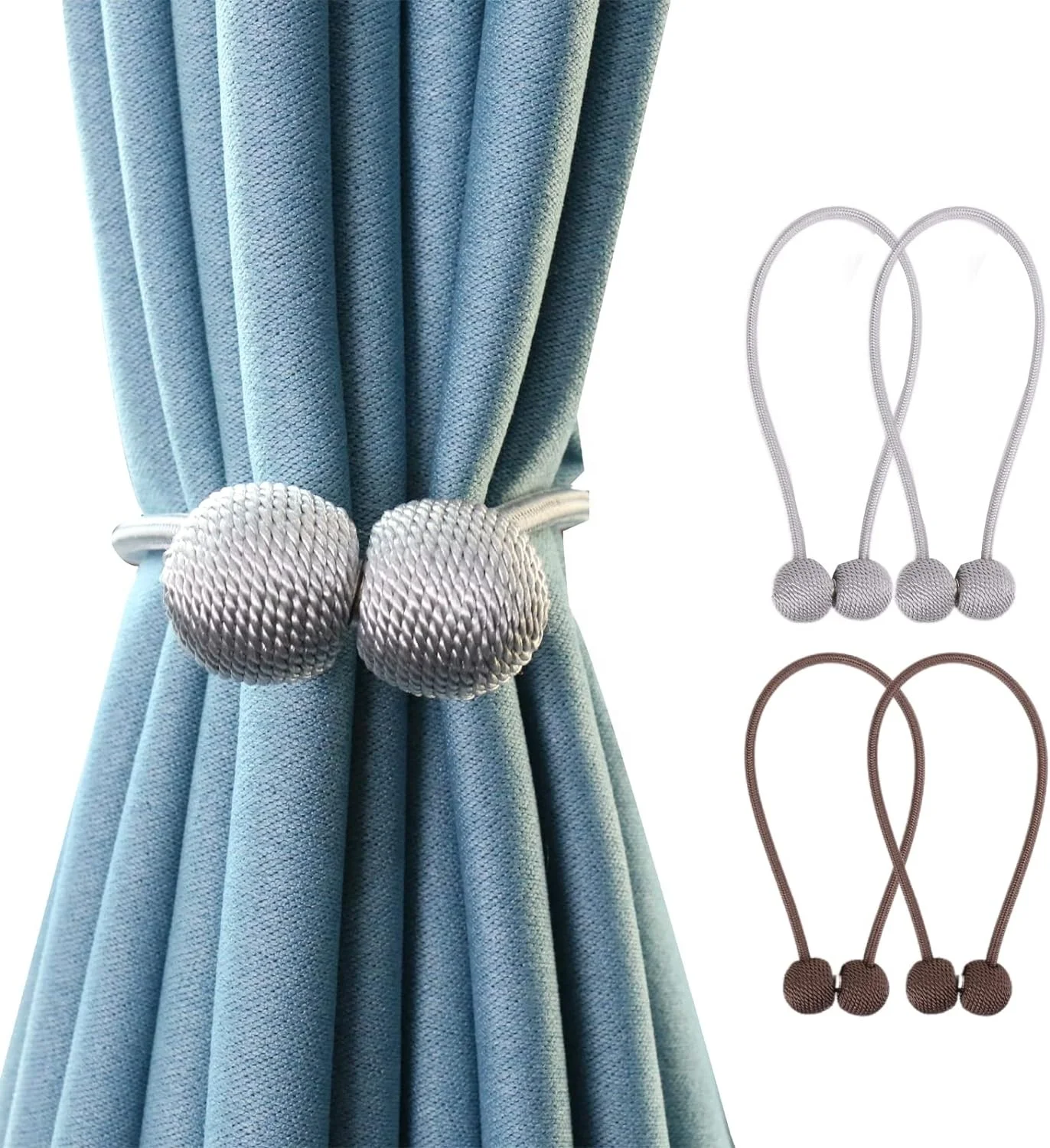 Magnetic Curtain Tiebacks Curtain Buckle Clips Home Office Window Decorative Drapes Weave Holdbacks Holders