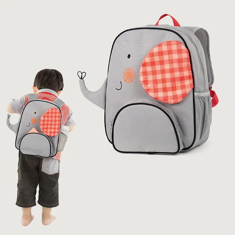 Fashionable Animal-Print Backpack for Preschool Elementary Kids Waterproof Oxford Material with Polyester Lining School Lunch