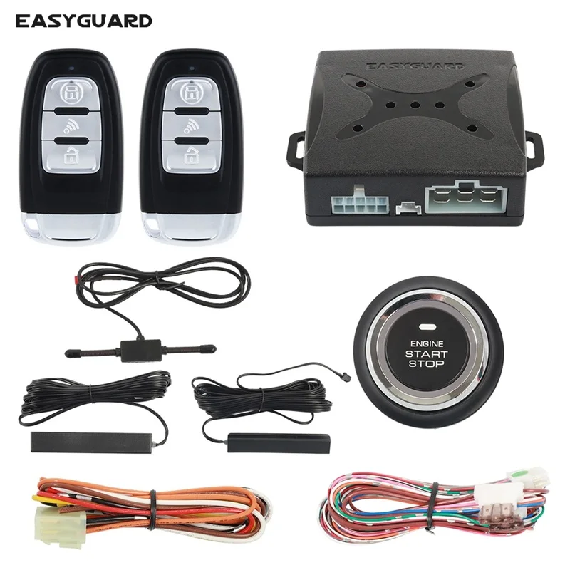 Автомобильная сигнализация EASYGUARD универсальная EC003-1 DC12V кнопка запуска с пассивным бесключевым входом и дистанционным стартером