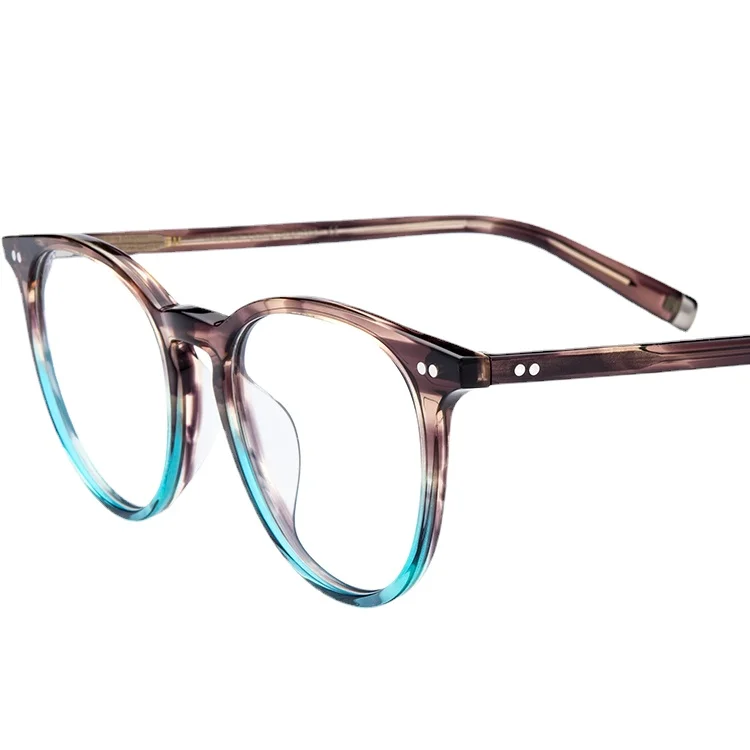 Borregls Acetate Optical Glasses Frame Men Vintage Round Eyeglasses Nerd Women Spectacles Myopia Eyewear 19122