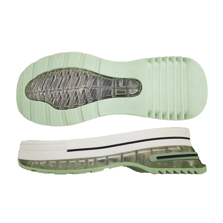 Comfortable multicolor transparent TPR sole for women sneaker