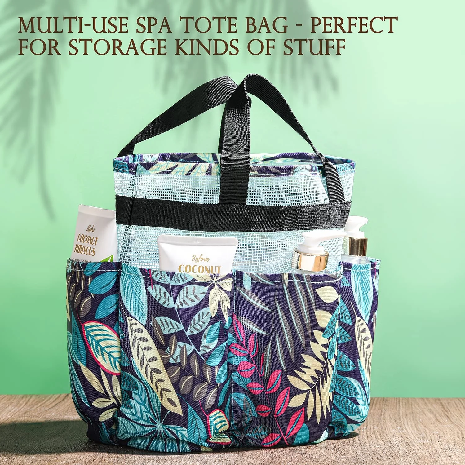 Coconut Bath and Body Gift Set Bath Set Includes Massage Oil Bubble Bath Spa Tote Bag