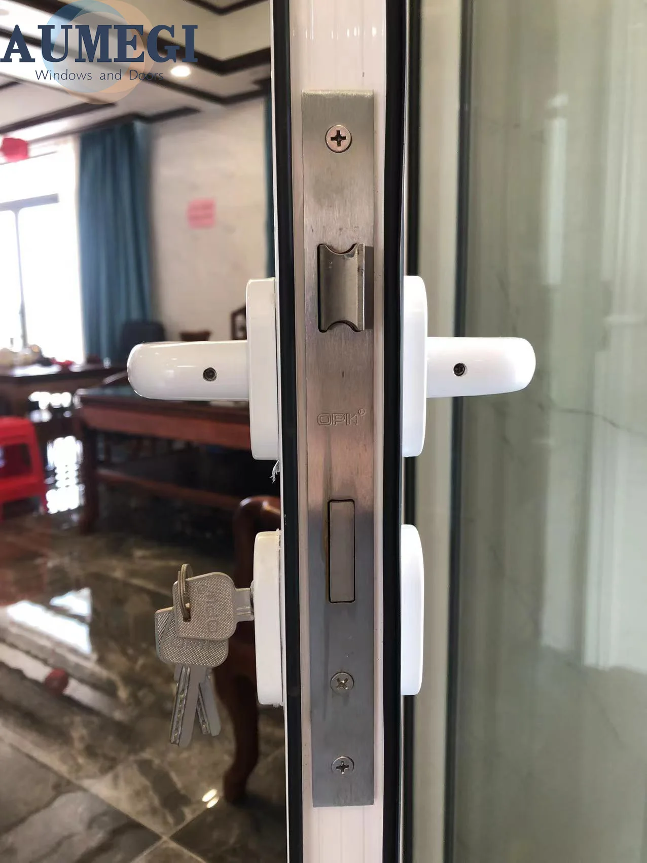 Windproof folding aluminum frame glass stack bifold door