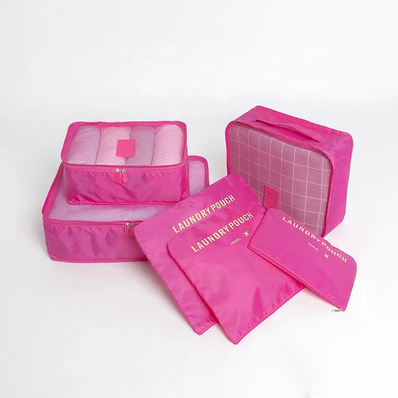 Travelsky, персонализированные водонепроницаемые полиэстеровые упаковочные кубики, 6 шт., дорожный Органайзер, сумка для чемодана (62431480947)