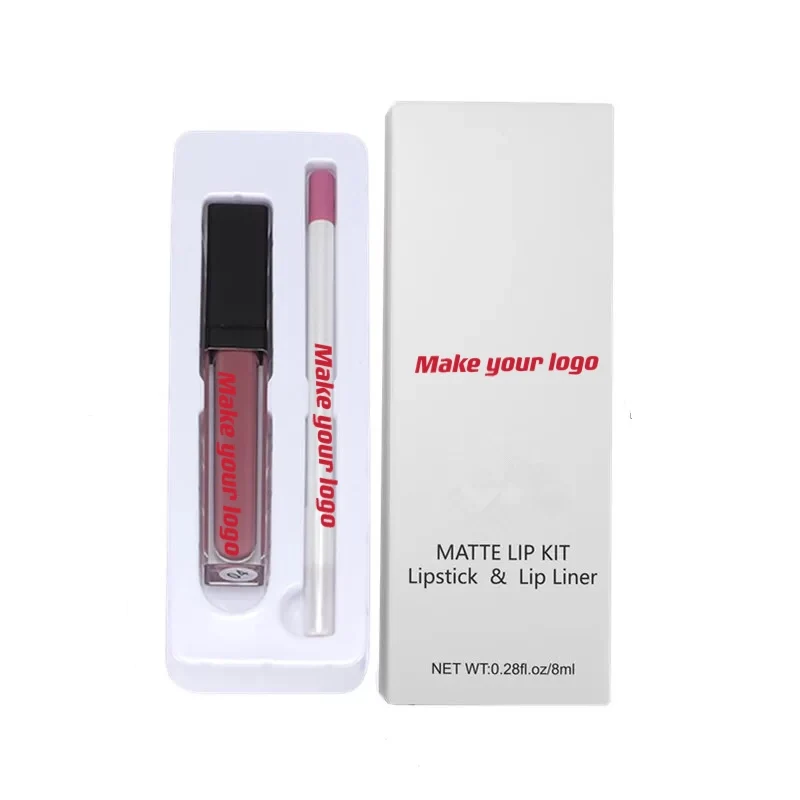 Wholesale lipliner lipgloss set make your own logo lip kit Waterproof gel Cosmetics Wood Lipliner Private Label Lip Liner Pencil