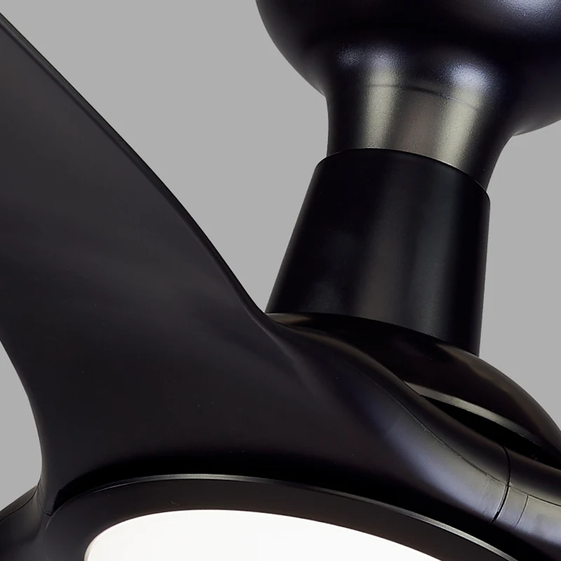 Aiertec 52-дюймовый современные светодиодные потолочные вентиляторы с подсветкой и пультом дистанционного управления черный 3 лезвия АБС медным мотором 6-с двумя выходами высокой скоростью