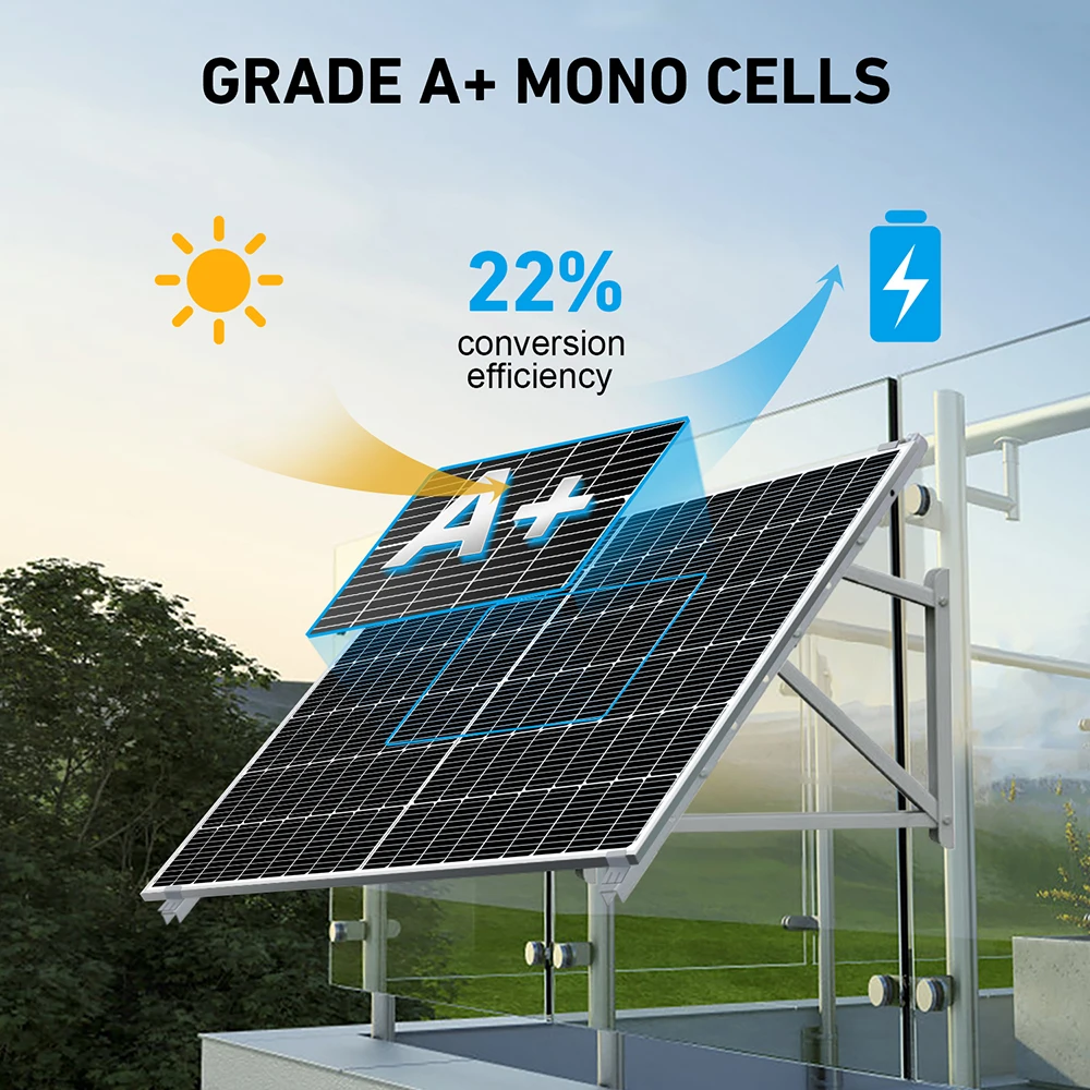 Plug And Play Balcony 400W Single crystal Solar System Germany Small On Grid Balcony Solar System