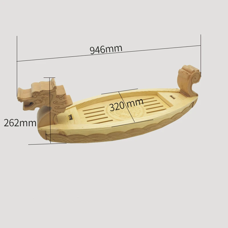 Hensin Japanese Style Restaurant Giant Customized Logo120cm Large Wooden Dragon Sushi Boat Container For Sushi