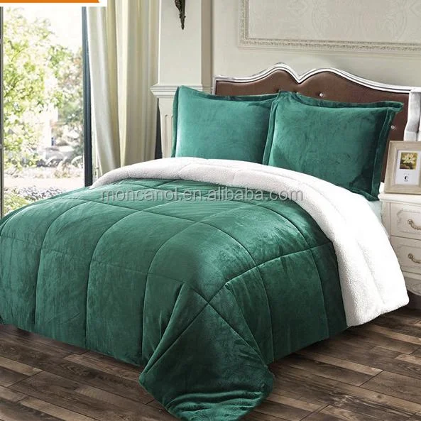 New quilting fabric 100% cotton quilt duvet comforter bedding set flannel wool comforter