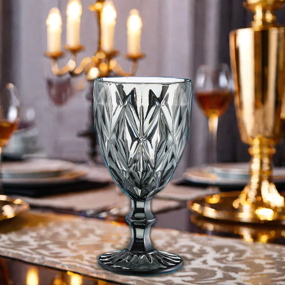 Wedding Vintage Champagne Blue Amber Water Wine Cup Color Glassware Blue Goblets Goblet Crystal Wine Glass 240ml 300ml