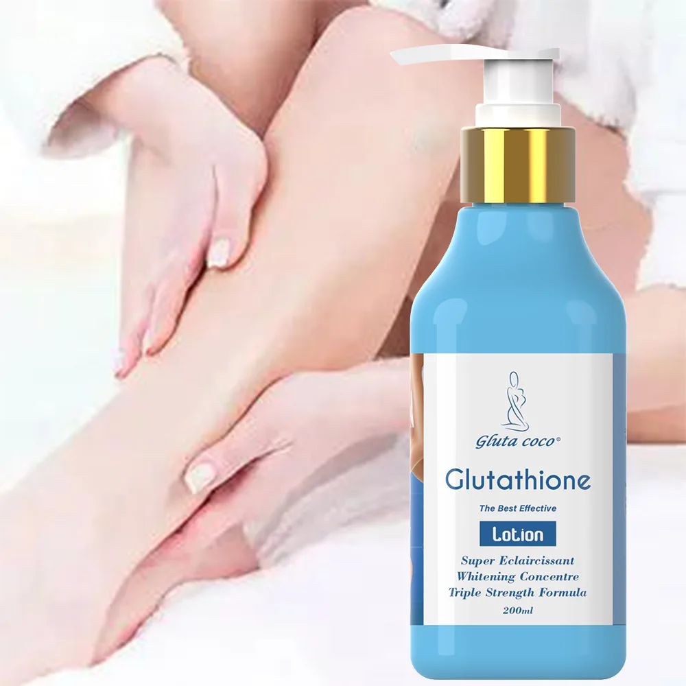 OEM Change LOGO  Effective Lotion Super Eclaircissant Triple Whitening Concentre Glutathio Body Lotion For Women 200mL