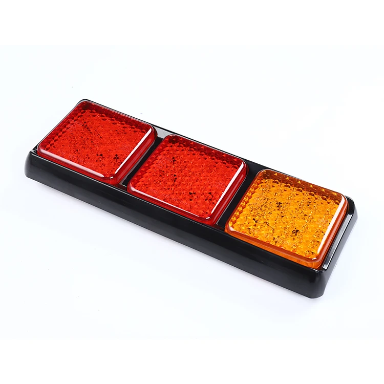 Universal Waterproof truck combination light Rectangular Stop Turn Reverse Tail Combination Rear Lamps LED Tail Lights 24v Truck