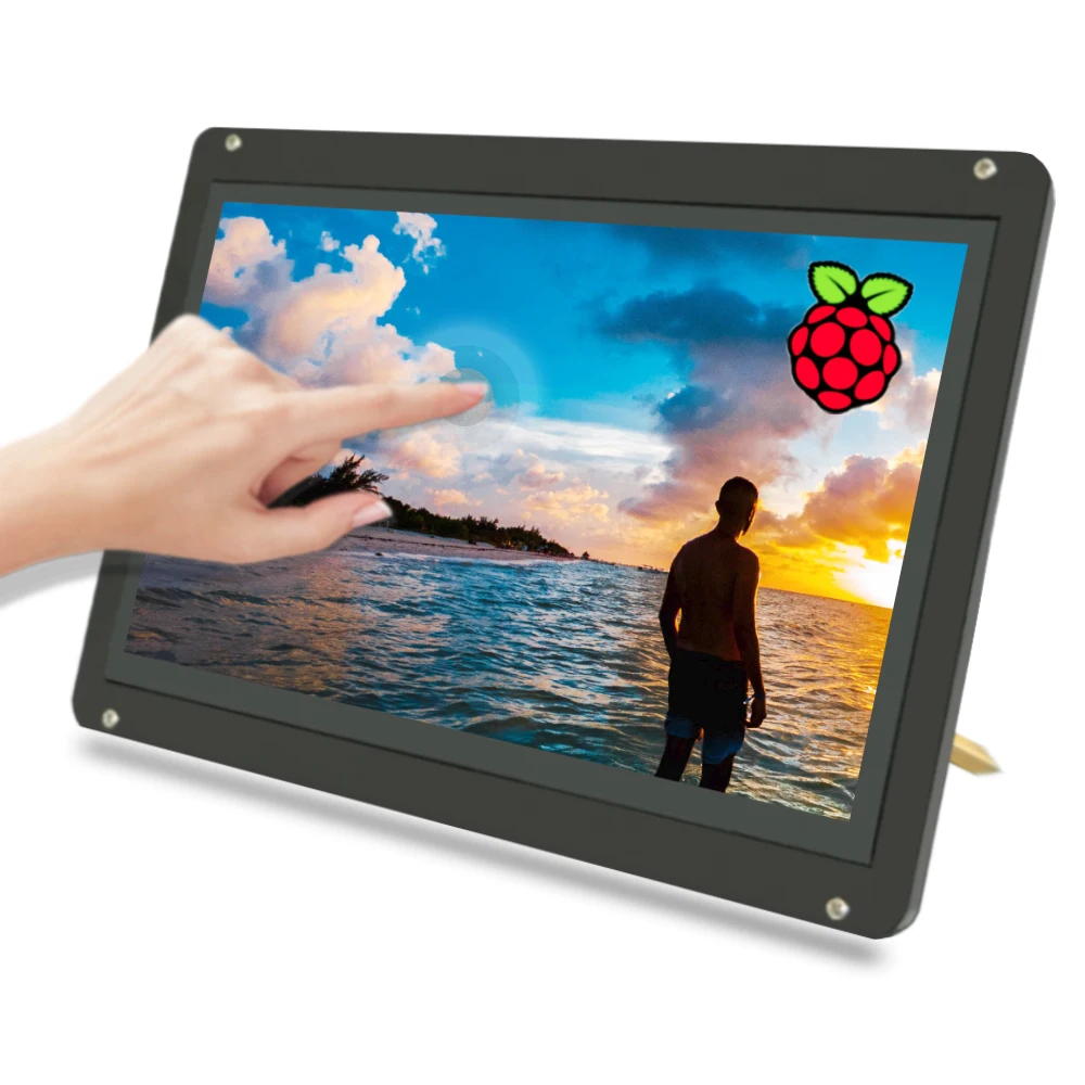 Оптовая продажа 2021 7 дюймов 800x480 сенсорный экран с корпусом 60 Гц USB питание HD емкостный маленький RPI дисплей монитор сенсорный экран