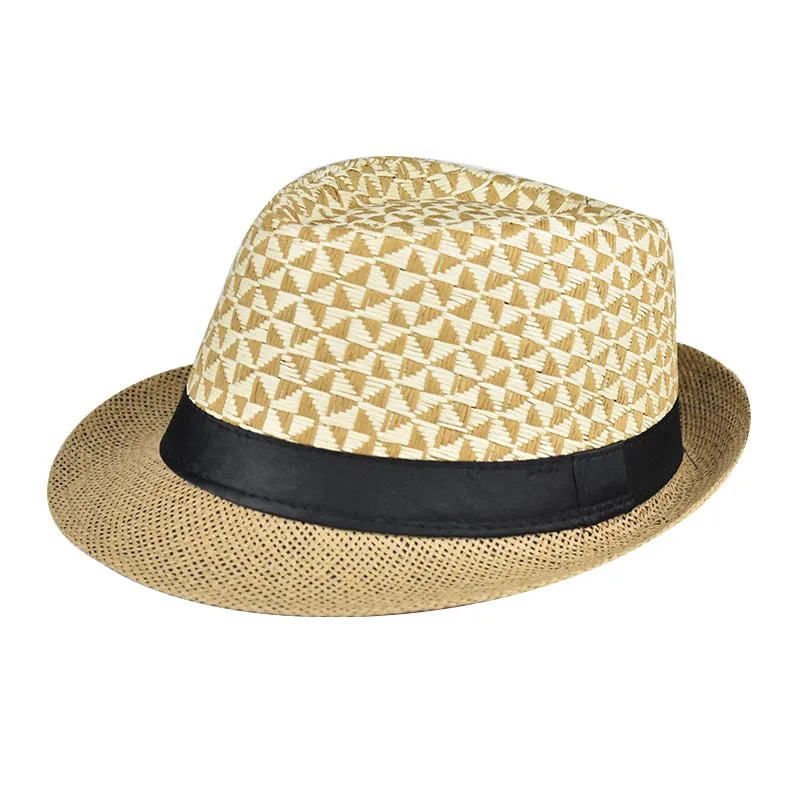 Wholesale Fashion Lady Fedora Trilby Plaid Gangster Cap Straw Panama Hat Men Women Spring Summer Autumn Beach Paper Jazz Hats