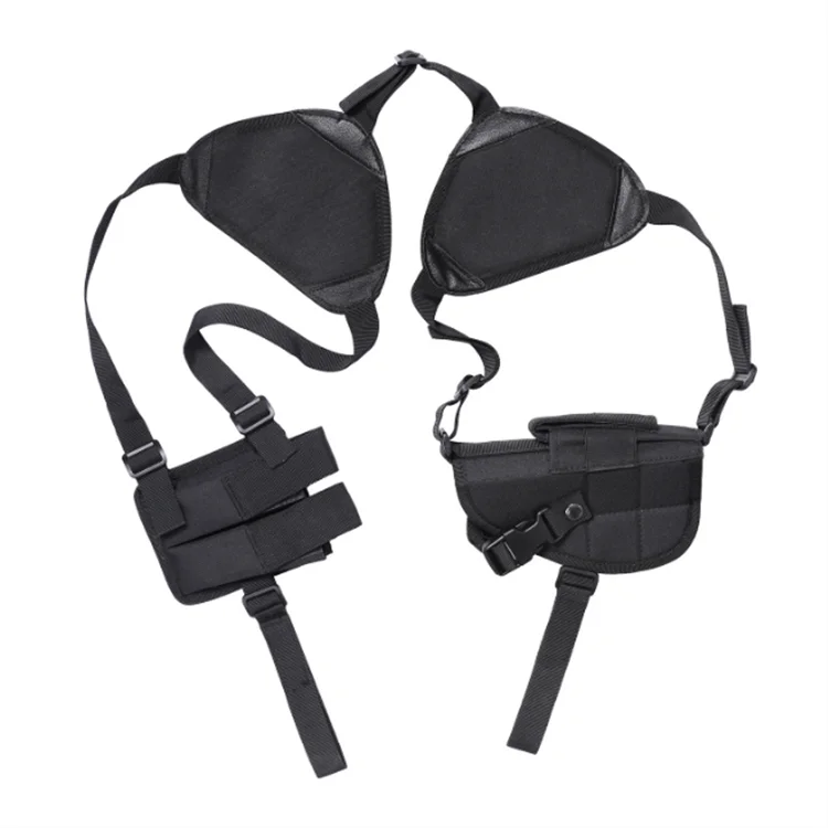 Tactical Nylon Gun Armpit Hidden Underarm Shoulder Bag Gun Holster Double Mag Pouch