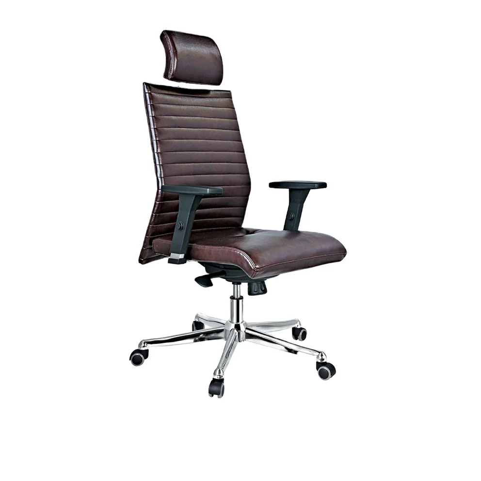 Cost-effective brown leather used furniture office chair 180 degree reclining