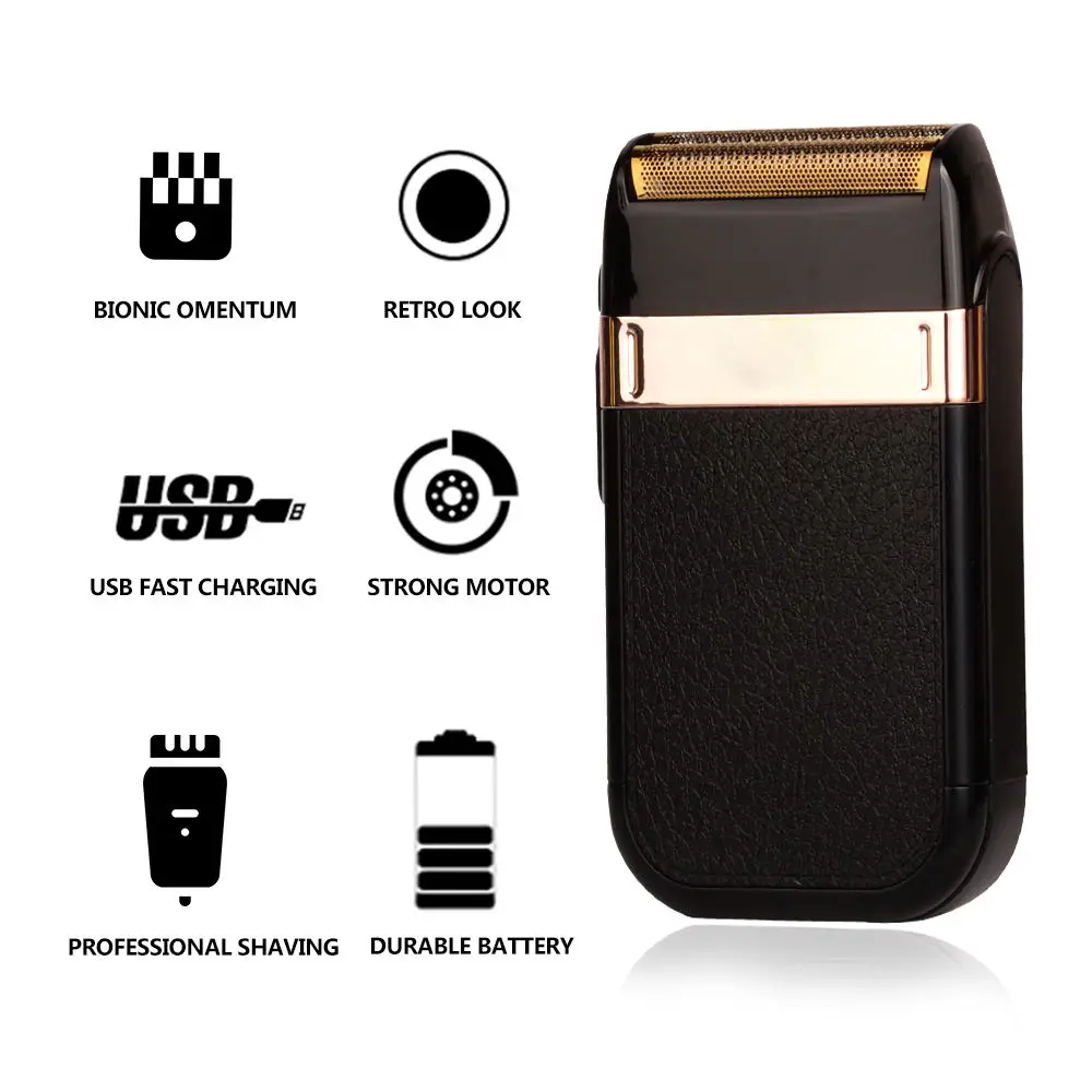 KEMEI KM-2024 Electric Foil Shaver Beard Trimmer Metal Rechargeable Foil Shaver Barber Machine Trimmer Razor