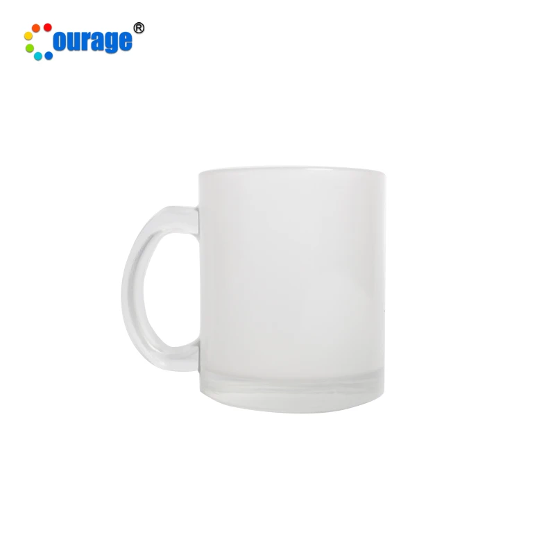 11oz Inner frost  glass mugs wholesale sublimation glass mug blanks