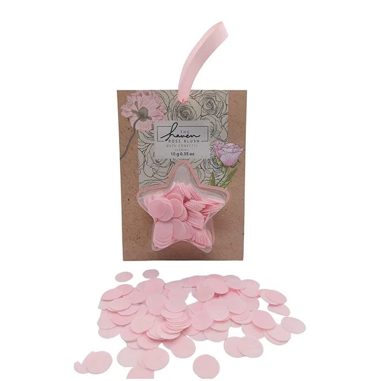 10g Rose Scented Paper Skin Care Bath Confetti Foam Flower Soap