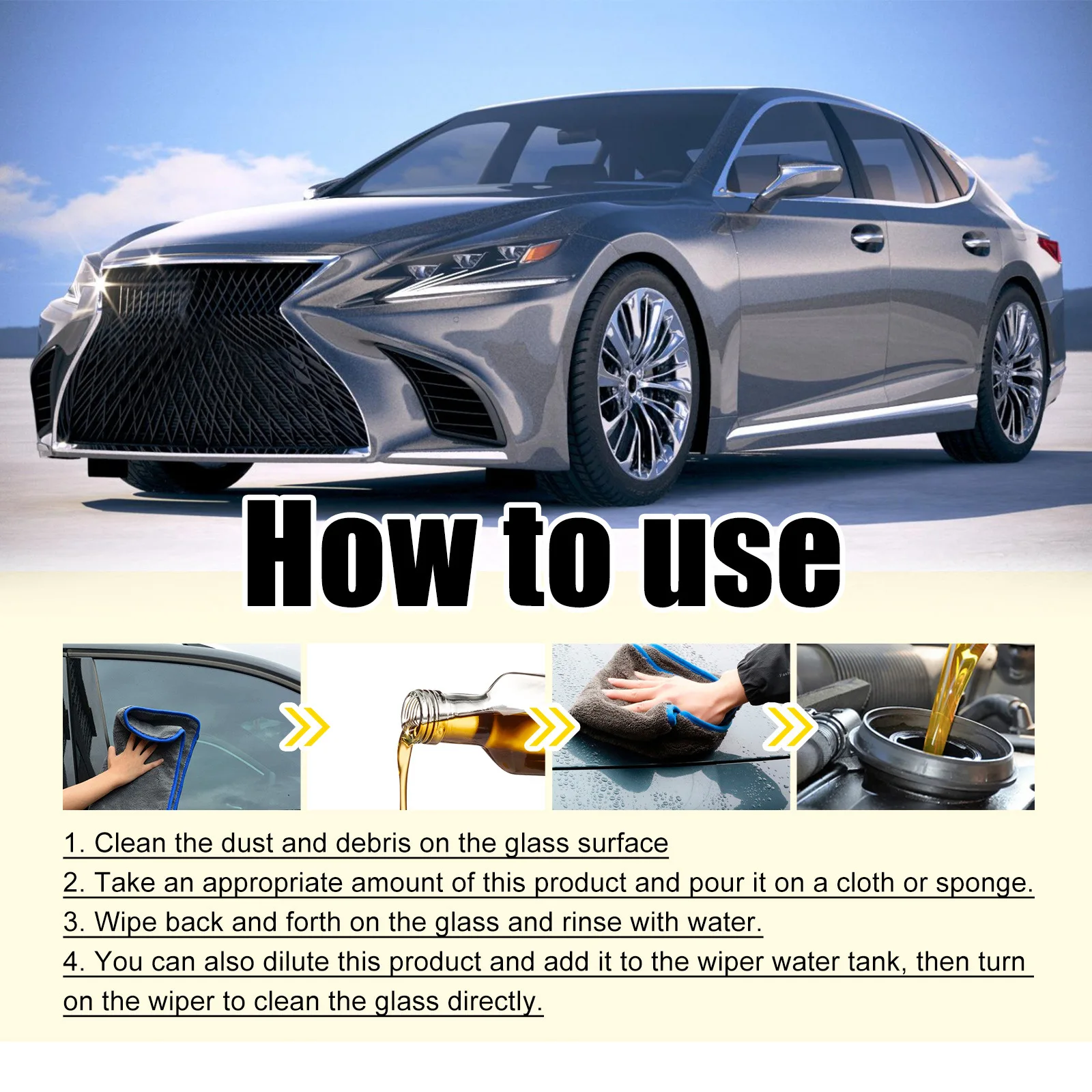 Rayhong Glass oil Film remover Front windshield oil film cleaner Powerful window stain remover