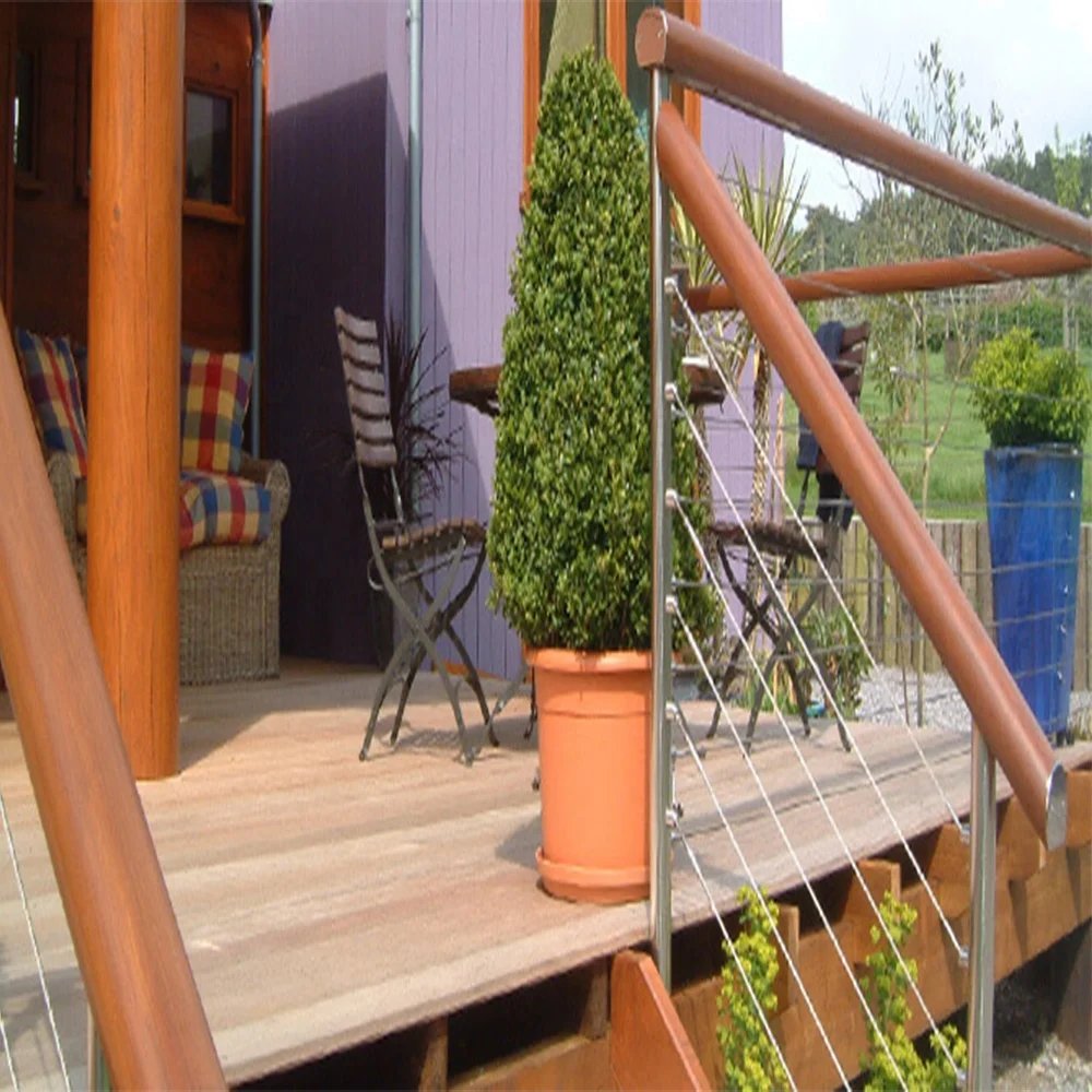 Stainless Steel Terrace Rod Railing Side Mounted Cable Railing Balcony Stair Cable Railing