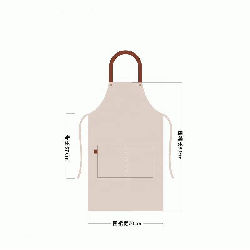 Lakuna Manufacturer Waterproof Oil Resistant Customized Apron for Household Kitchen Hanging Neck Sleeveless Apron