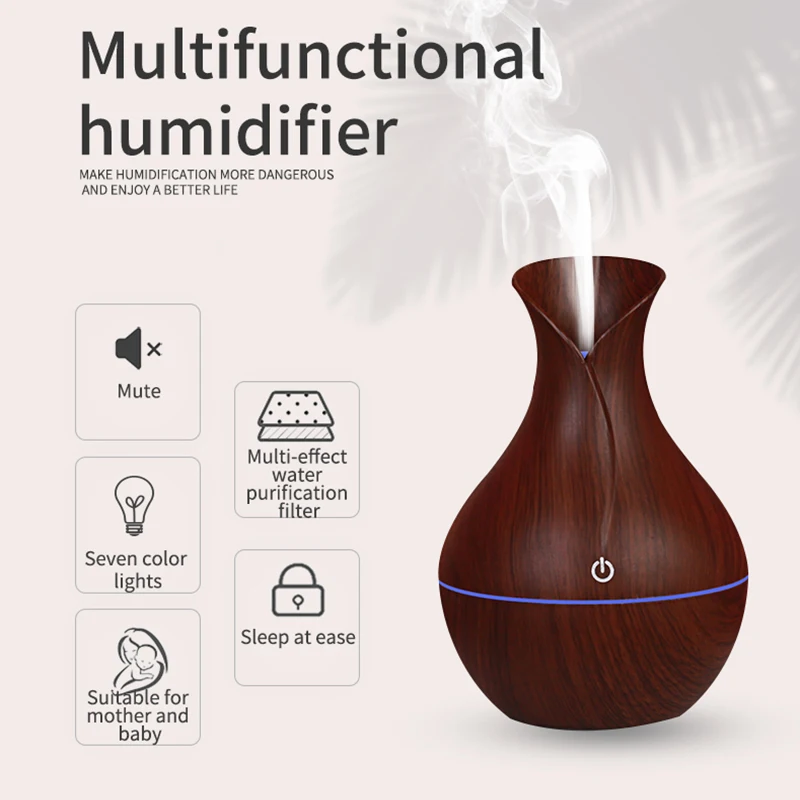 130ml 2023 hot sale led lamp household atomizer aromatherapy humidifiers USB  ultrasonic air humidifier for car home