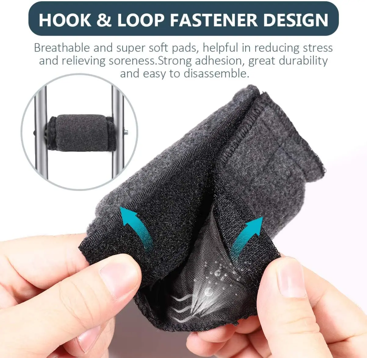 Universal Crutch Underarm Pad and Hand Grip Covers - Luxurious Soft crutch pads for crutches padding fluffy