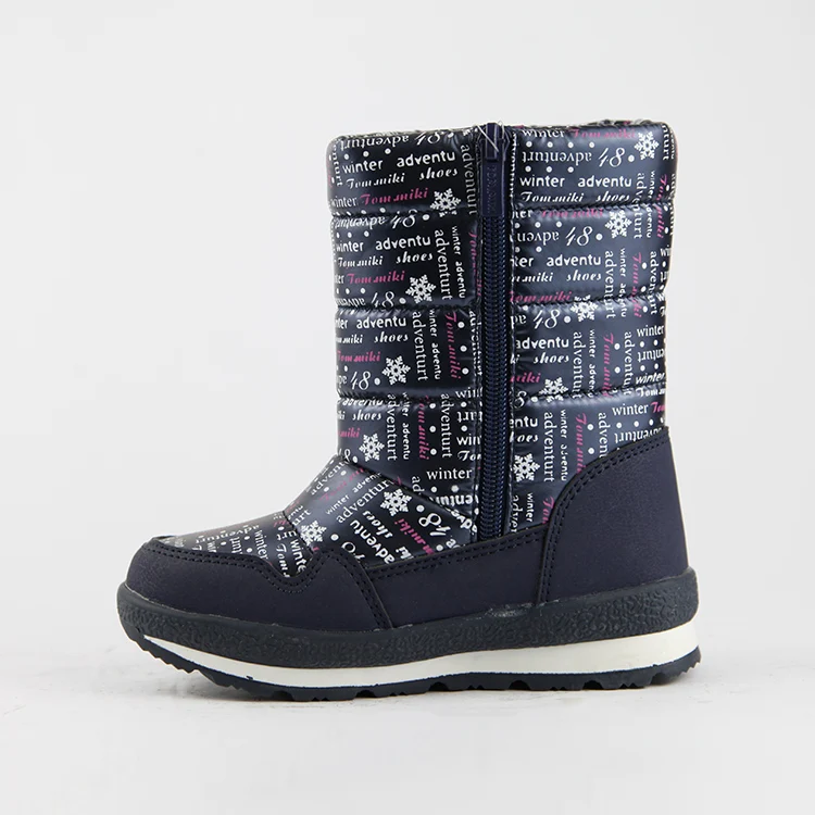 Зимние водонепроницаемые походные ботинки с высокой талией, Детские Зимние снежные ботинки на молнии