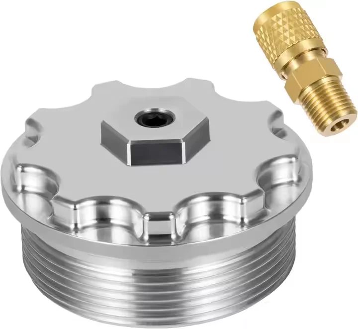 Крышка топливного фильтра из алюминия изготовленная на станке с ЧПУ для дизельных двигателей Ford Powerstroke 2003-2007 заказ