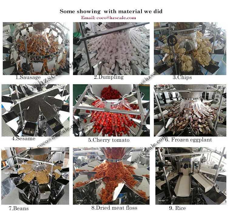 High Accuracy 30g 100g Puffed Food Potato Chips Banana Chips Weighing Multi Head Weigher Machine