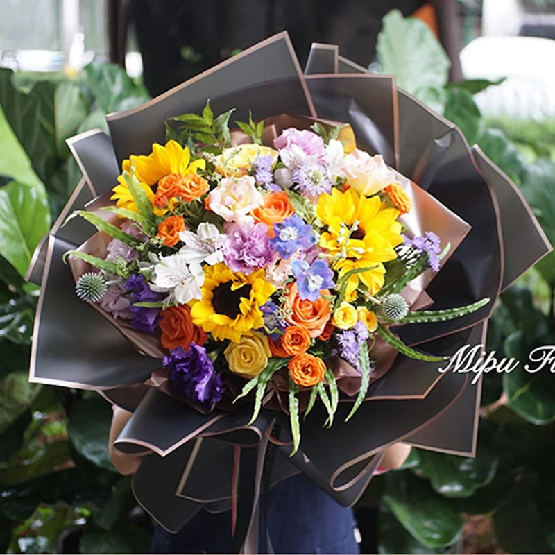 
Shinewrap 2020 New design double side waterproof floral paper plastic wrapping film Flower wrapping paper for flower 