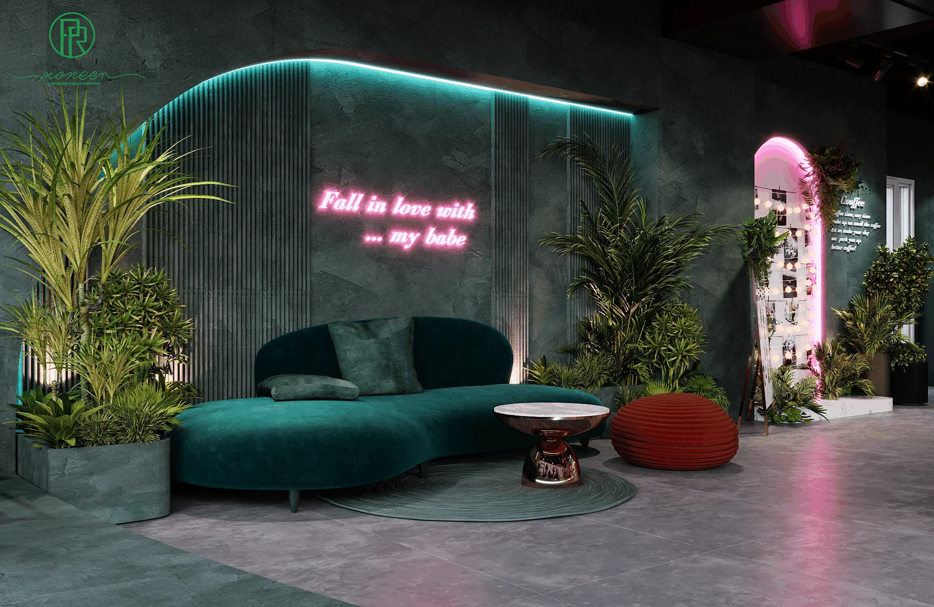 Marble Cafe Bar Counter Commercial Barista Counter Coffee Shop Counter with Modern Cafe & Bar Interior Design