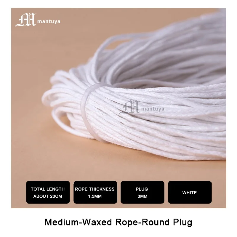 Custom Plastic Snap Lock Tags Wax Rope Seal Cord Label Hang Tag String 20cm for Garment