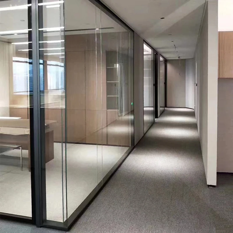Custom Color Modular  furniture   partition high quality glazing clear office glass partition wall