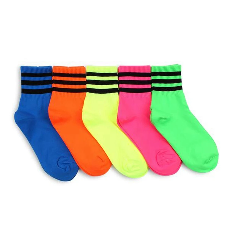 RL-B1108 neon colored socks neon crew socks for sale