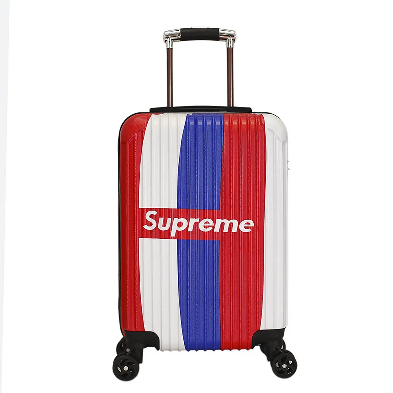 Custom logo printed 20inch Travel Suitcase Hardshell Lightweight Trolley Case Universal Wheel Aluminum Frame Suitcase