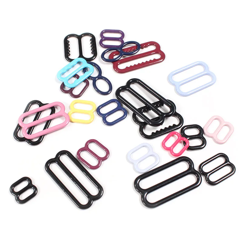 Underwear accessories bra buckles nylon coated iron bra adjuster nickle free rings and sliders