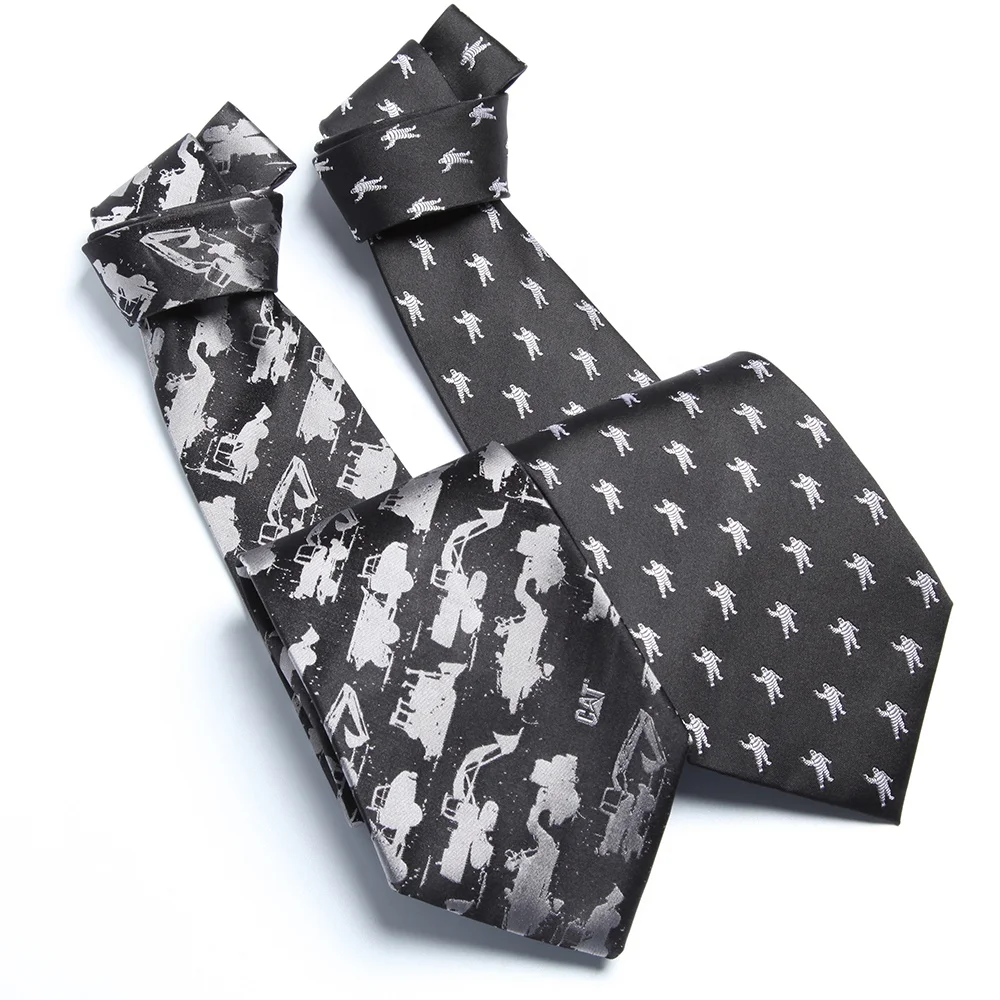 custom company group brand logo mens business formal ascot neckties silk hand made black neck ties 8cm gravata for men