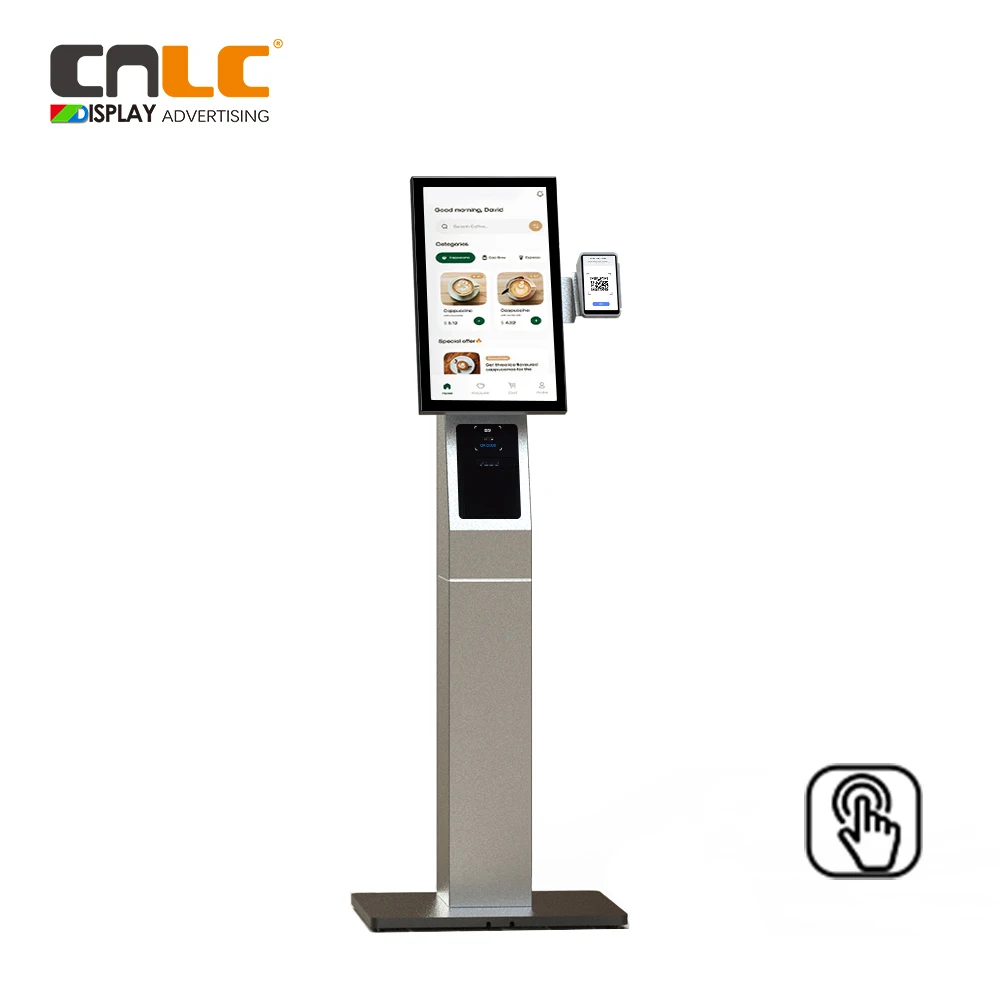 portable advertising display 21.5 inches Outdoor touch Kiosk for Ordering software lcd display digital signage