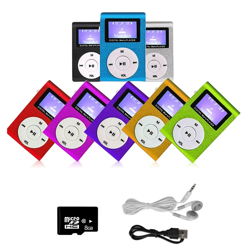 Music player mini portable metal MP3 LCD display with 8GB TF card Factory wholesale