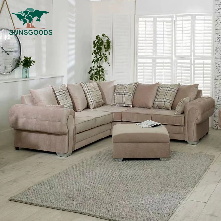 Modern Style Best Living Room Modern New Design Wooden Turkish Living Room Furniture Fabric Corner Sofa