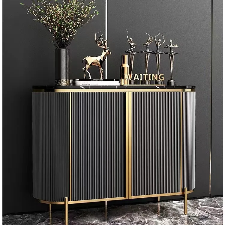 Italian light luxury entry shoe cabinet living room simple modern side cabinet against the wall decorative cabinet marble porch