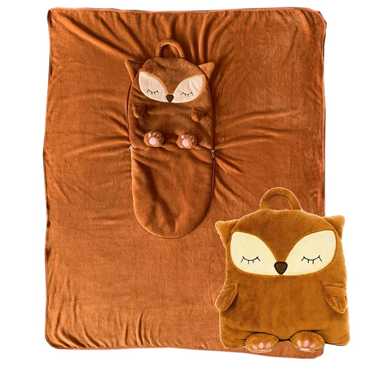 
High Quality Wholesale Set of Baby 2 in 1 Set of Baby Child Coral Pile Pillow and Blanket 