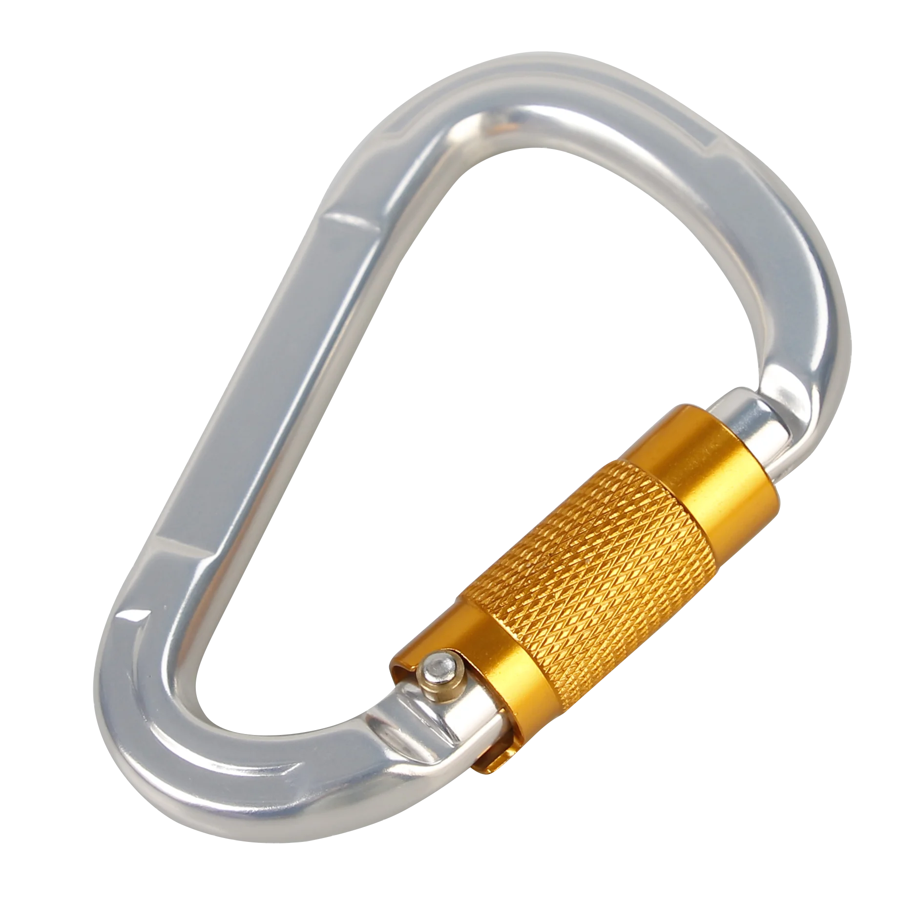 JS Custom 25KN D Type Aluminum Alloy Auto Locking Carabiner Hook With Tag For Rock Climbing