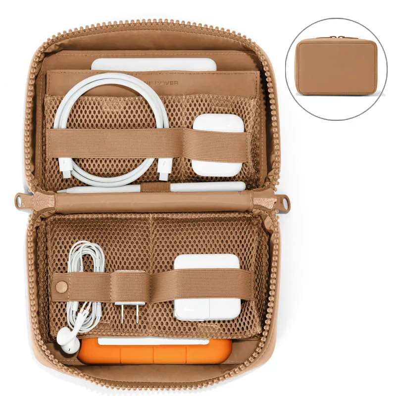 Travel case tech gadget electronic organizer waterproof neoprene high quality travel cable organizer for USB cable chargers