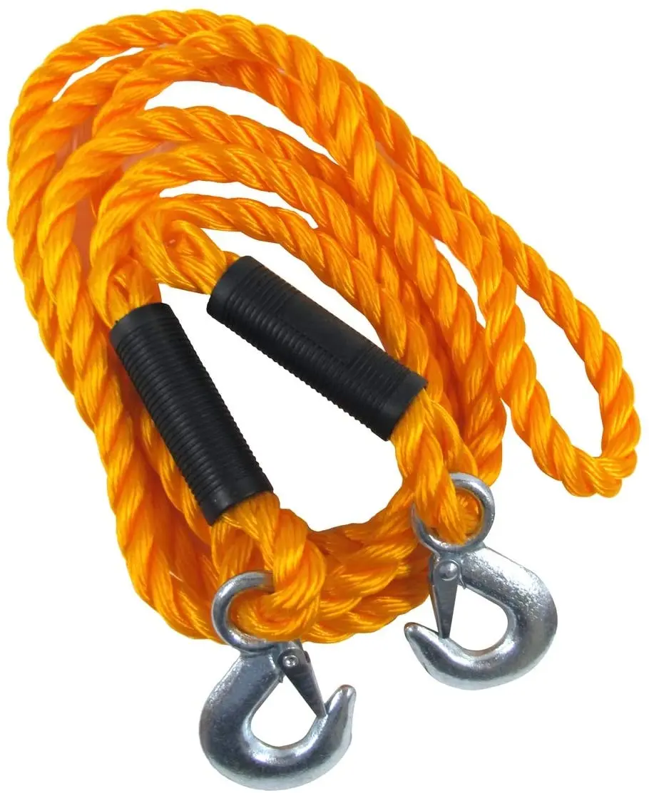 Car Emergency nylon 3T Tow rope strap with Heavy Duty Hooks