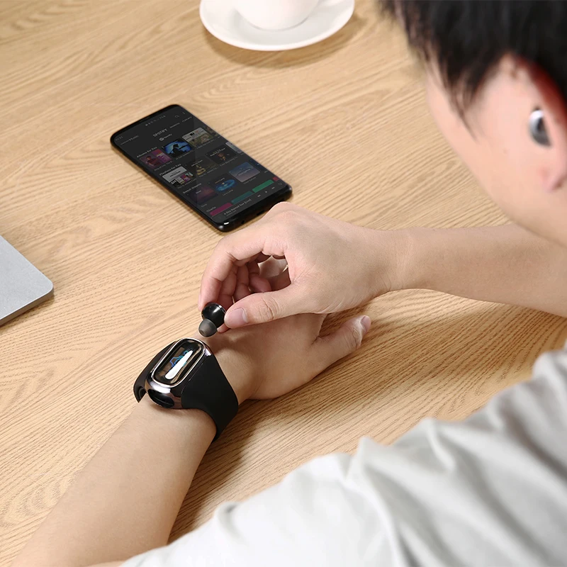 Trend products 2023 Fitness heart rate sports health smartwatch earphone with earbuds watch headphones 2 in 1 TWS earphone