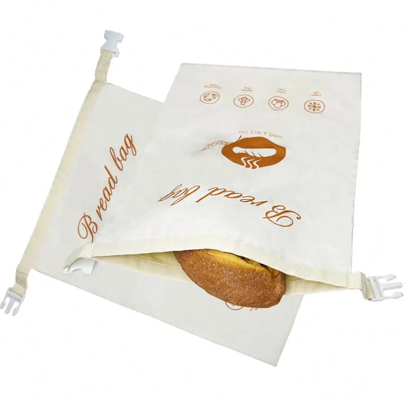 Factory Custom Reusable Linen Bread Bag Pure Cotton Beeswax Sourdough Bread Bags For Homemade Bread
