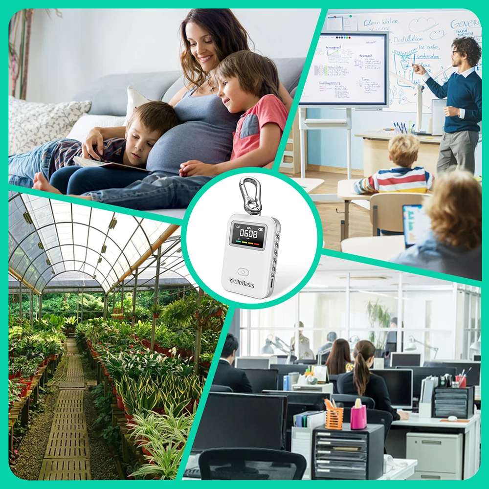 High Accurate Recharge co2 Monitor Sensor Portable Carbon Dioxide co2 Detector Wireless Air Quality Monitor Detects